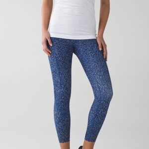 Lululemon Tight Stuff Tight Simply Shadow Wrap Sapphire Blue Black 6